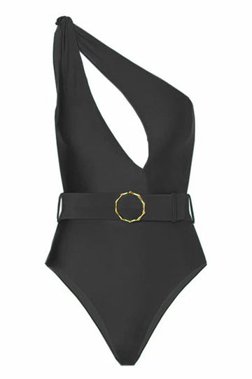 Svarta One Piece Cut Out Beach Badkläder